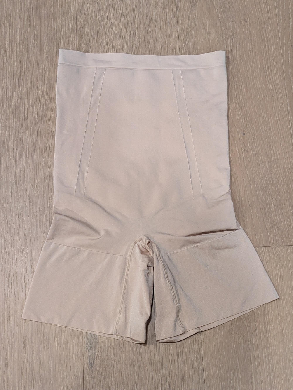 High-Waist Beige Shaping Shorts